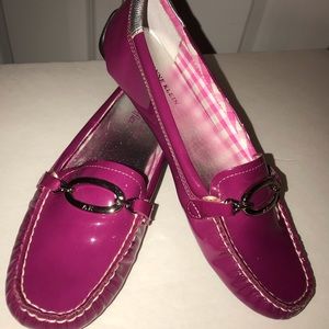 Anne Klein shoes flats leather Berry patent 8